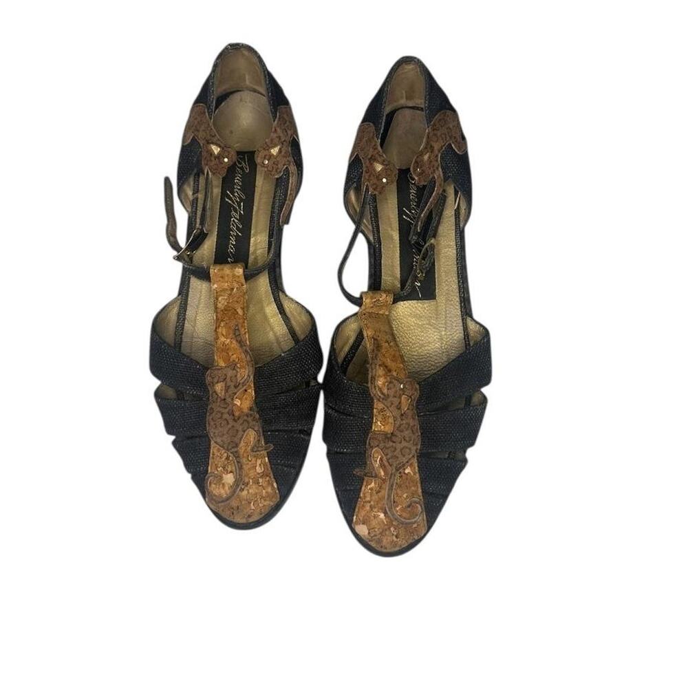 Vintage cheetah print monkey corkscrew Flats